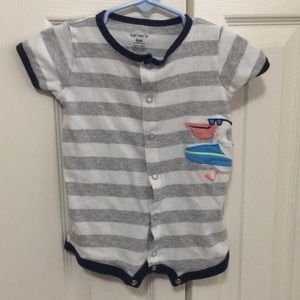 Carters seagull striped short onesie
